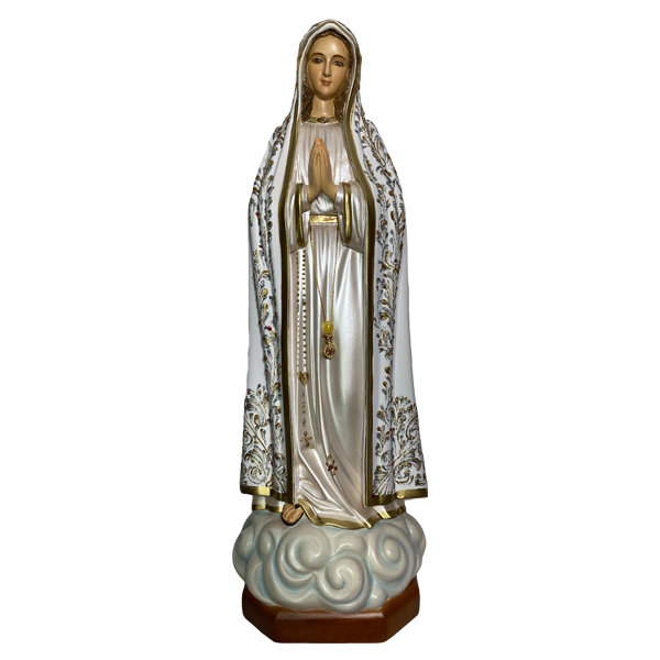 Virgen de Fátima gordita 44 cm decorada